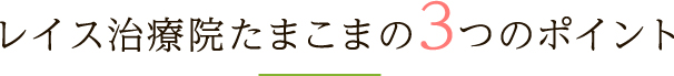 レイス治療院 たまこまの3つのポイント